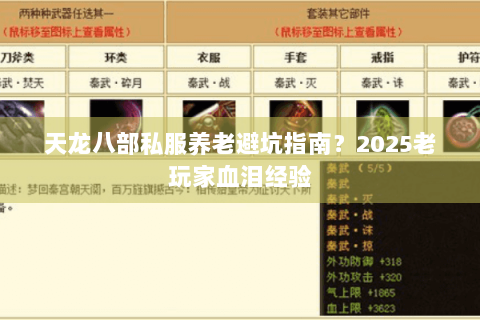 天龙八部私服养老避坑指南?2025老玩家血泪经验 天龙八部私服养老避坑指南?2025老玩家血泪经验