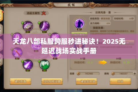 天龙八部私服跨服秒进秘诀！2025无延迟战场实战手册