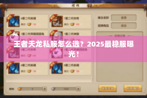王者天龙私服怎么选?2025最稳服曝光! 王者天龙私服怎么选?2025最稳服曝光!