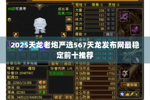 2025天龙老炮严选567天龙发布网最稳定前十推荐