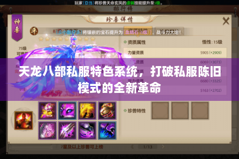 天龙八部私服特色系统，打破私服陈旧模式的全新革命