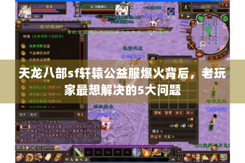 天龙八部sf轩辕公益服爆火背后，老玩家最想解决的5大问题