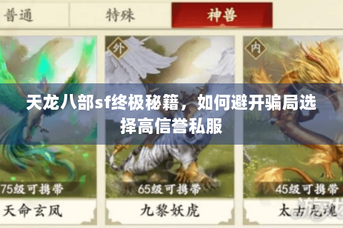 天龙八部sf终极秘籍,如何避开骗局选择高信誉私服 天龙八部sf终极秘籍,如何避开骗局选择高信誉私服