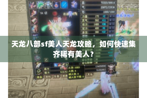 天龙八部sf美人天龙攻略,如何快速集齐稀有美人? 天龙八部sf美人天龙攻略,如何快速集齐稀有美人?