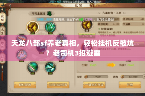 天龙八部sf养老真相,轻松挂机反被坑?老司机3招避雷 天龙八部sf养老真相,轻松挂机反被坑?老司机3招避雷