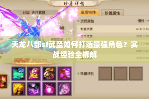 天龙八部sf武圣如何打造最强角色?实战经验全拆解 天龙八部sf武圣如何打造最强角色?实战经验全拆解