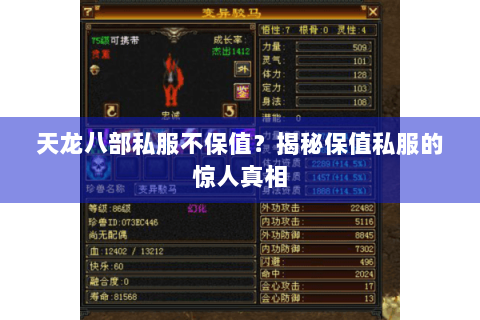 天龙八部私服不保值?揭秘保值私服的惊人真相 天龙八部私服不保值?揭秘保值私服的惊人真相