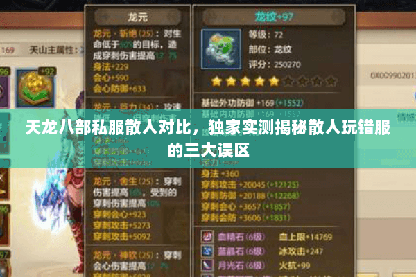 天龙八部私服散人对比,独家实测揭秘散人玩错服的三大误区 天龙八部私服散人对比,独家实测揭秘散人玩错服的三大误区