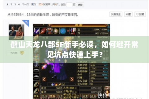 鹤山天龙八部SF新手必读,如何避开常见坑点快速上手? 鹤山天龙八部SF新手必读,如何避开常见坑点快速上手?
