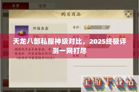 天龙八部私服神级对比，2025终极评测一网打尽