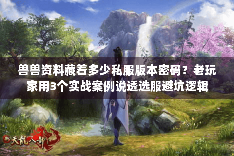 兽兽资料藏着多少私服版本密码？老玩家用3个实战案例说透选服避坑逻辑
