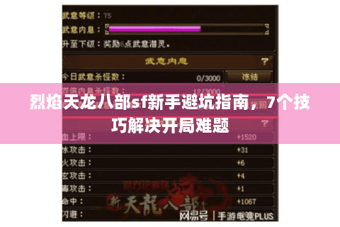 烈焰天龙八部sf新手避坑指南，7个技巧解决开局难题