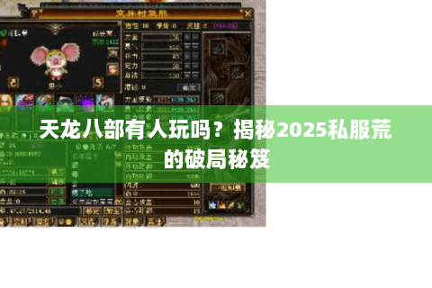 天龙八部有人玩吗?揭秘2025私服荒的破局秘笈 天龙八部有人玩吗?揭秘2025私服荒的破局秘笈