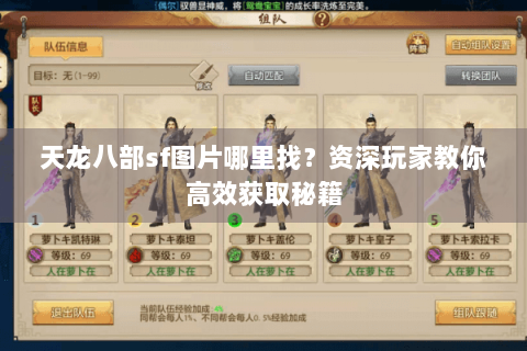 天龙八部sf图片哪里找？资深玩家教你高效获取秘籍
