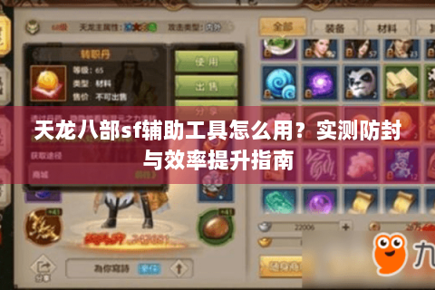 天龙八部sf辅助工具怎么用？实测防封与效率提升指南