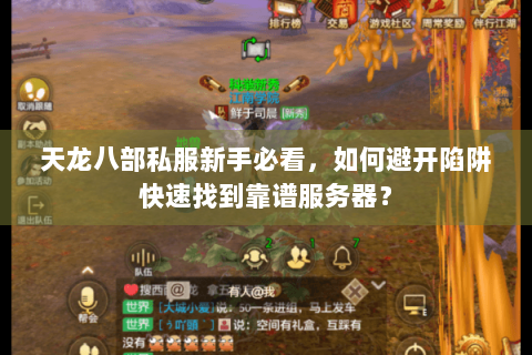 天龙八部私服新手必看，如何避开陷阱快速找到靠谱服务器？