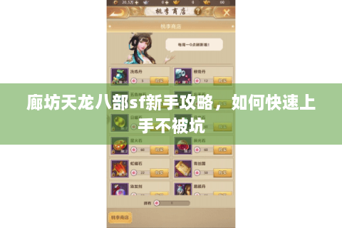 廊坊天龙八部sf新手攻略，如何快速上手不被坑