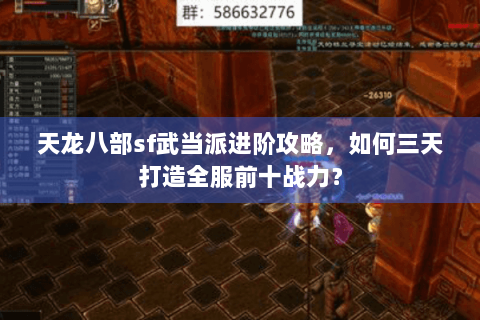 天龙八部sf武当派进阶攻略，如何三天打造全服前十战力？