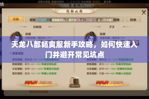 天龙八部畅爽服新手攻略，如何快速入门并避开常见坑点