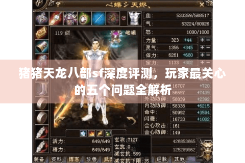 猪猪天龙八部sf深度评测,玩家最关心的五个问题全解析 猪猪天龙八部sf深度评测,玩家最关心的五个问题全解析
