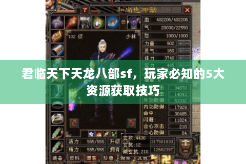 君临天下天龙八部sf，玩家必知的5大资源获取技巧