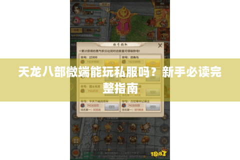 天龙八部微端能玩私服吗？新手必读完整指南