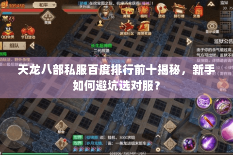 天龙八部私服百度排行前十揭秘,新手如何避坑选对服? 天龙八部私服百度排行前十揭秘,新手如何避坑选对服?