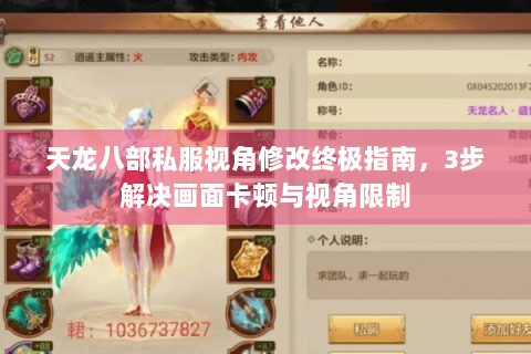 天龙八部私服视角修改终极指南，3步解决画面卡顿与视角限制