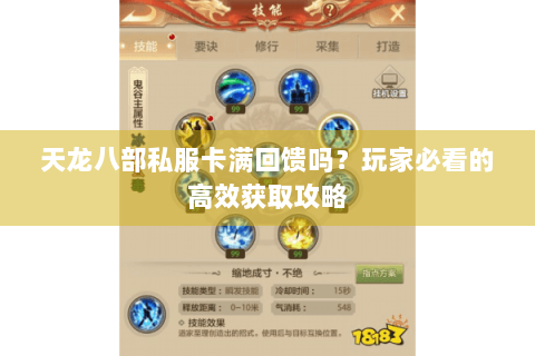 天龙八部私服卡满回馈吗？玩家必看的高效获取攻略