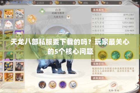 天龙八部私服要下载的吗?玩家最关心的5个核心问题 天龙八部私服要下载的吗?玩家最关心的5个核心问题