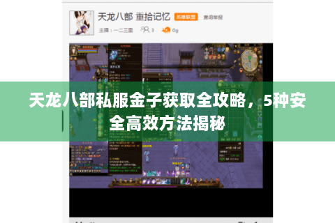 天龙八部私服金子获取全攻略，5种安全高效方法揭秘