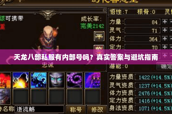 天龙八部私服有内部号吗?真实答案与避坑指南 天龙八部私服有内部号吗?真实答案与避坑指南
