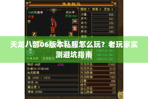 天龙八部06版本私服怎么玩？老玩家实测避坑指南