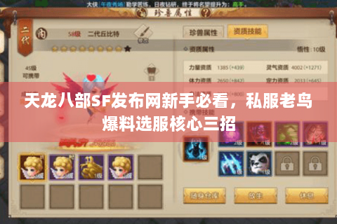 天龙八部SF发布网新手必看，私服老鸟爆料选服核心三招