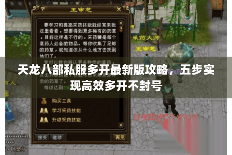 天龙八部私服多开最新版攻略,五步实现高效多开不封号 天龙八部私服多开最新版攻略,五步实现高效多开不封号