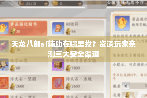 天龙八部sf辅助在哪里找？资深玩家亲测三大安全渠道