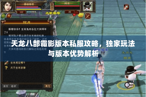 天龙八部霜影版本私服攻略，独家玩法与版本优势解析