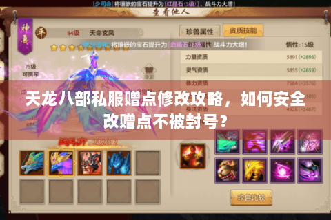 天龙八部私服赠点修改攻略，如何安全改赠点不被封号？