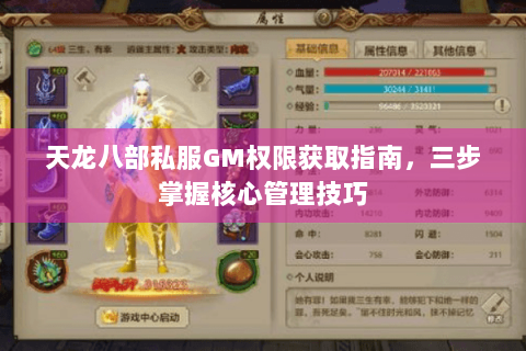 天龙八部私服GM权限获取指南，三步掌握核心管理技巧