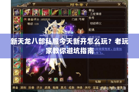 新天龙八部私服今天新开怎么玩?老玩家教你避坑指南 新天龙八部私服今天新开怎么玩?老玩家教你避坑指南