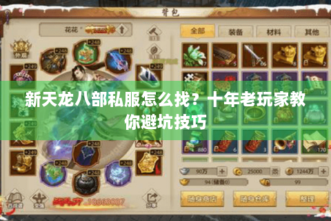 新天龙八部私服怎么找?十年老玩家教你避坑技巧 新天龙八部私服怎么找?十年老玩家教你避坑技巧