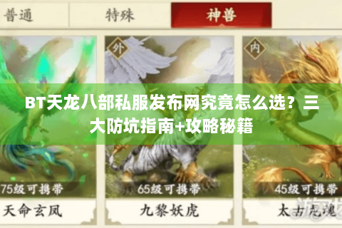 BT天龙八部私服发布网究竟怎么选？三大防坑指南+攻略秘籍