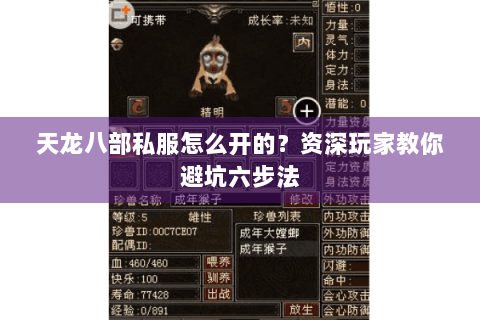 天龙八部私服怎么开的？资深玩家教你避坑六步法