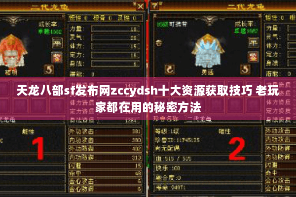 天龙八部sf发布网zccydsh十大资源获取技巧 老玩家都在用的秘密方法