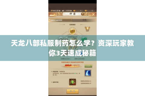 天龙八部私服制药怎么学?资深玩家教你3天速成秘籍 天龙八部私服制药怎么学?资深玩家教你3天速成秘籍