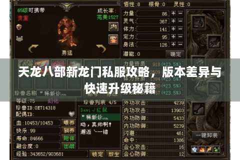 天龙八部新龙门私服攻略,版本差异与快速升级秘籍 天龙八部新龙门私服攻略,版本差异与快速升级秘籍
