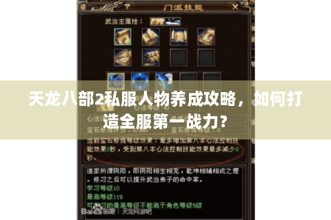 天龙八部2私服人物养成攻略,如何打造全服第一战力? 天龙八部2私服人物养成攻略,如何打造全服第一战力?