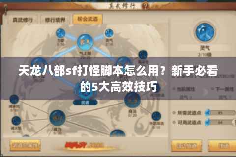 天龙八部sf打怪脚本怎么用？新手必看的5大高效技巧
