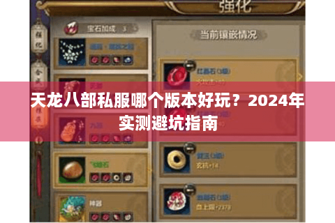 天龙八部私服哪个版本好玩？2024年实测避坑指南