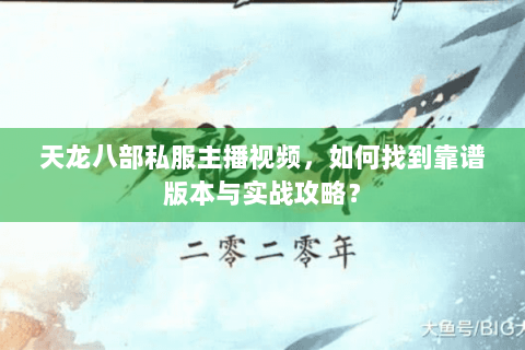 天龙八部私服主播视频，如何找到靠谱版本与实战攻略？